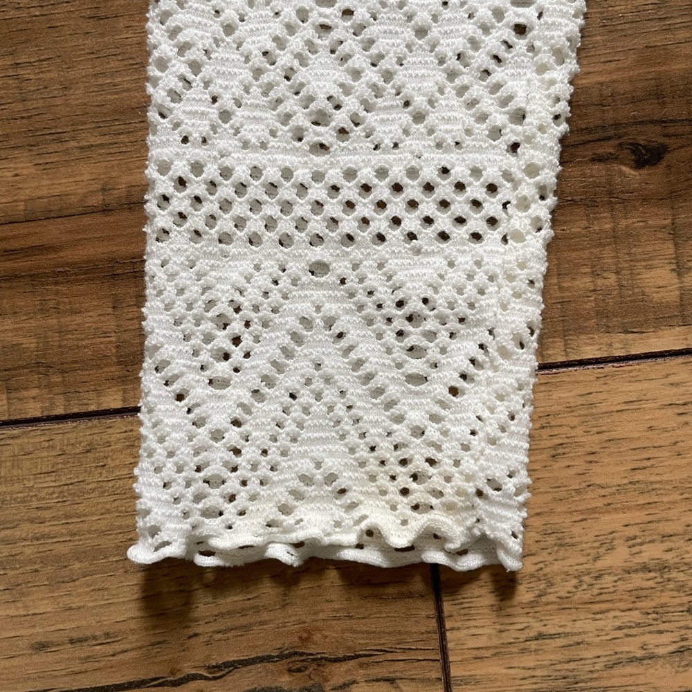 Free People Beach Top Women Small Lasercut White Top Babydoll - Picture 9 of 9